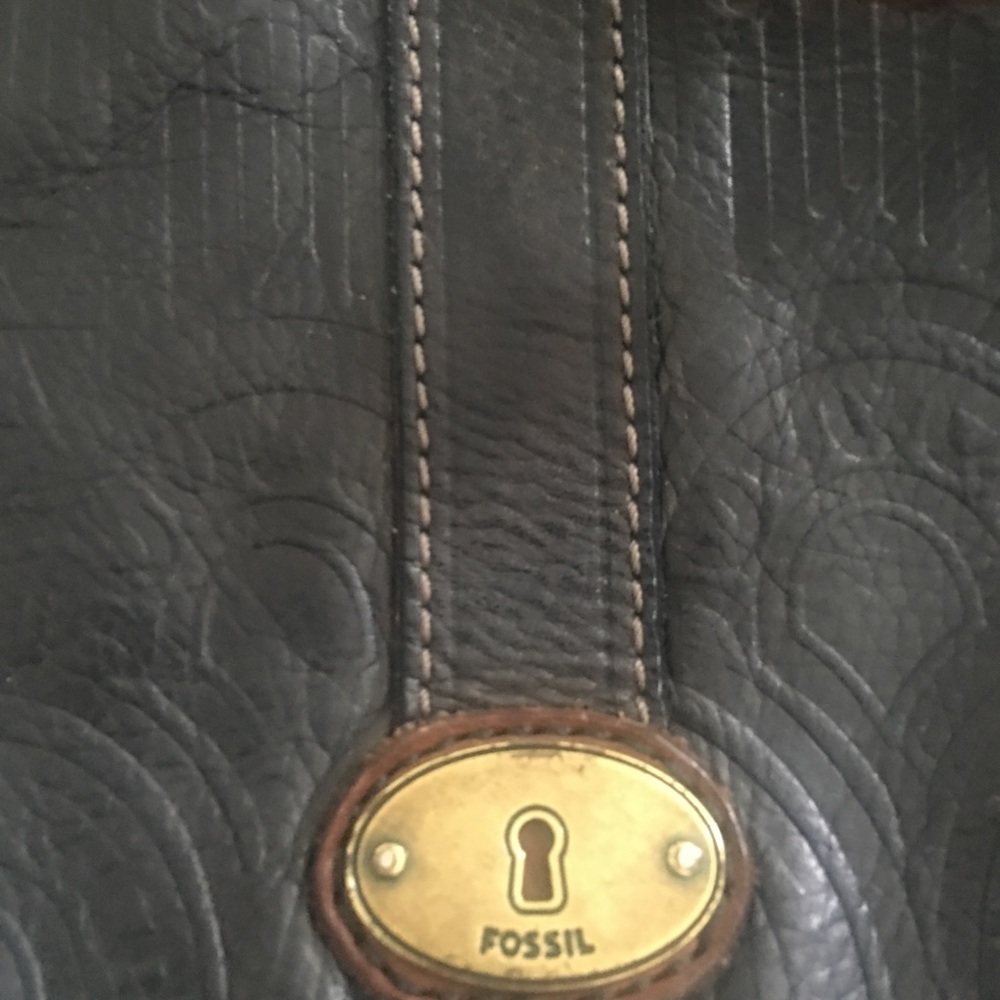 Fossil black leather purse